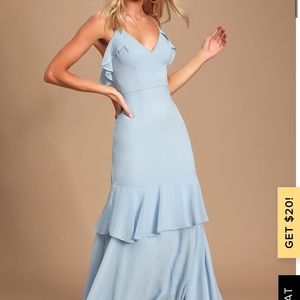 High-low Maxi Dress - Light Blue